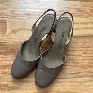 Yves Saint Laurent Women's Brown Slingback Shoes